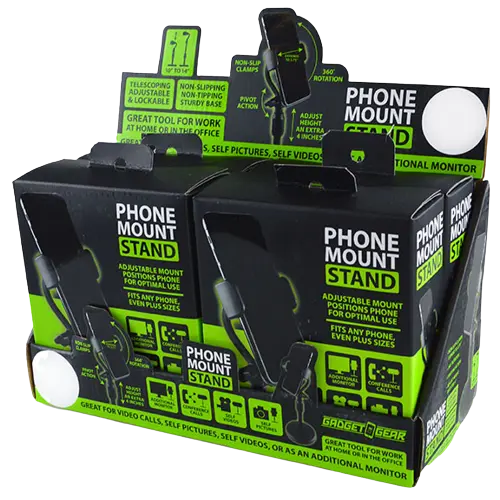 Phone Stand with Suction Cup Mount - 4 Pieces Per Retail Ready Display 21775 GADGET GEAR