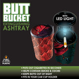 Full Print Butt Bucket Ashtray with LED Light - 6 Per Retail Ready Display 21805