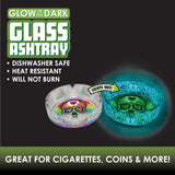 Glass Glow in The Dark Ashtray - 6 Per Retail Ready Display 21812