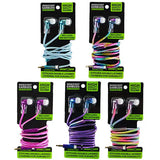 Wired Earbuds Iridescent with Mic - 6 Pieces Per Retail Ready Display 21946 GADGET GEAR