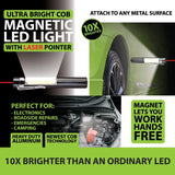 Magnetic COB LED Flashlight with Laser Pointer - 12 Pieces Per Retail Ready Display 22015 GADGET GEAR