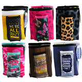 Neoprene Can and Bottle Cooler Coozie with Cigarette Pouch - 6 Pieces Per Retail Ready 22035