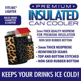 Neoprene Can and Bottle Cooler Coozie with Cigarette Pouch - 6 Pieces Per Retail Ready 22035