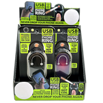 Ring Phone Holder with USB Coil Lighter - 6 Pieces Per Retail Ready Display 22087 GADGET GEAR