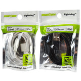 Charging Cable USB to Lightning 3FT- 6 Pieces Per Pack 22325