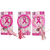 Breast Cancer Awareness Pink Silicone Ring Keychain- 4 Pieces Per Pack 22339
