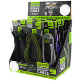 Braided Nylon Auxiliary Cable 7FT - 12 Pieces Per Retail Ready Display 22377B