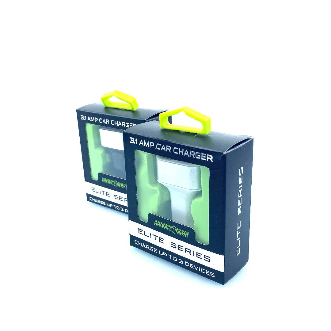 Car Charger Elite 3 Port USB 3.1 Amp - 2 Pieces Per Pack 22461 GADGET GEAR