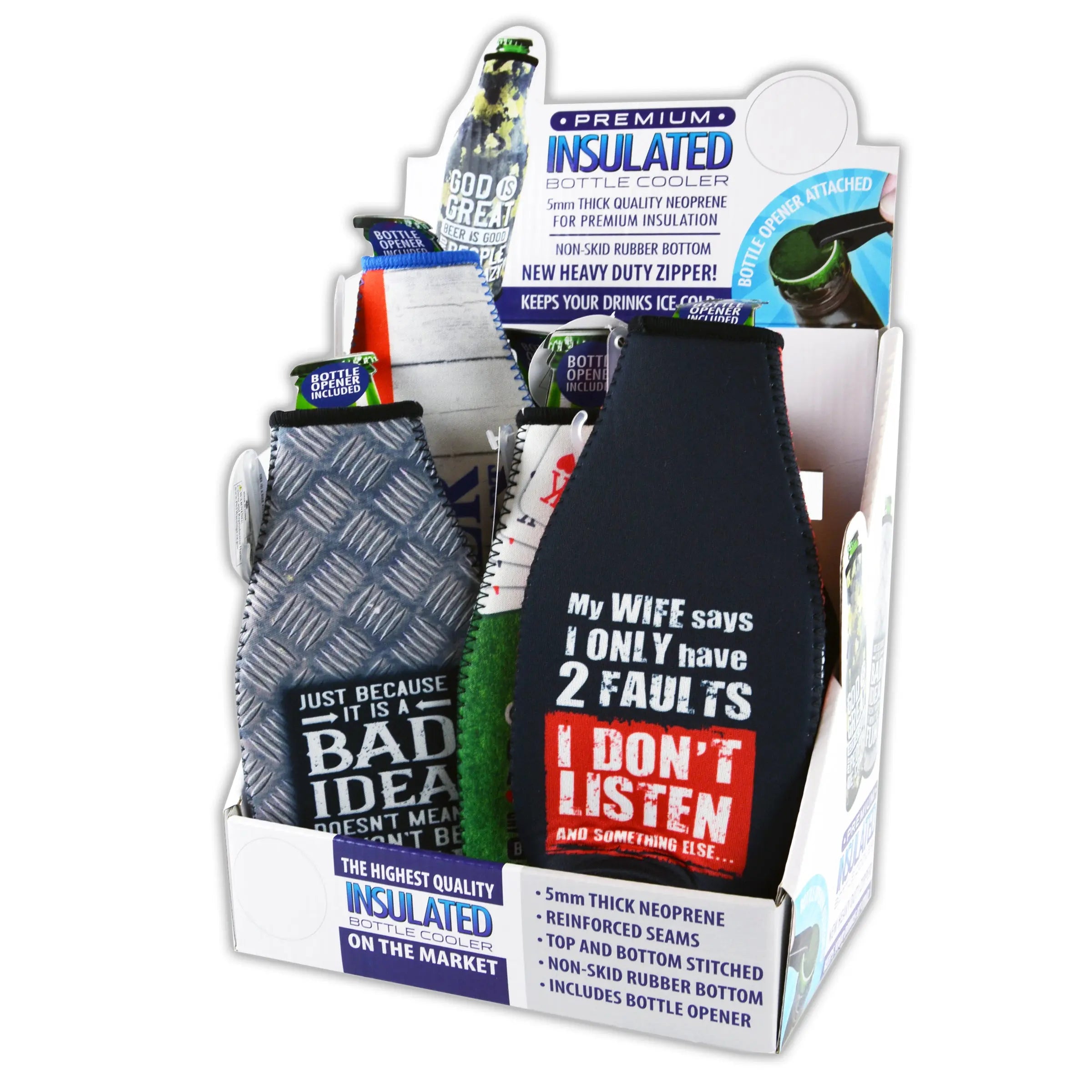 Neoprene 16 Oz Bottle Suit Cooler - 6 Pieces Per Retail Ready Display 22464 POLAR GEAR