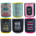 Neoprene Can and Bottle Cooler with Card Pocket - 6 Pieces Per Retail Ready Display 22467 POLAR GEAR