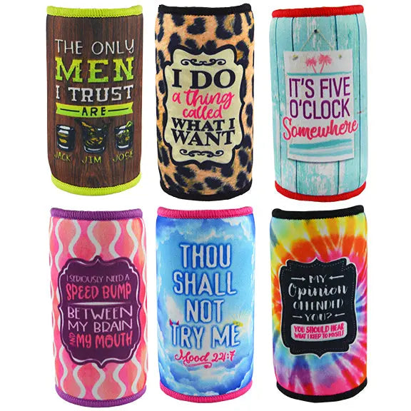 Neoprene Slim Can Cooler - 6 Pieces Per Retail Ready Display 22470 POLAR GEAR
