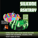 Glow in The Dark Round Silicone Ashtray- Per Retail Ready Display 22581