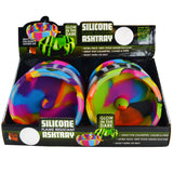 Glow in The Dark Round Silicone Ashtray- Per Retail Ready Display 22581