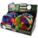 Glow in The Dark Round Silicone Ashtray- Per Retail Ready Display 22581