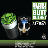 Glow in The Dark Printed Lid Butt Bucket Ashtray with LED Light - 6 Per Retail Ready Display 22634