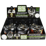 Push Down Metal Ashtray- 6 Per Retail Ready Wholesale Display 22639