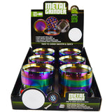 Metal 4 Piece Rainbow Grinder with Drawer - 6 Pieces Per Retail Ready Display 22704
