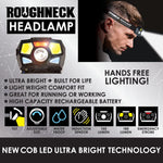 Rechargeable LED Headlamp Flashlight - 6 Pieces Per Retail Ready Display 22801 ROUGHNECK