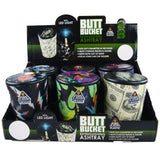 Full Printed Butt Bucket Ashtray with LED Light - 6 Pieces Per Retail Ready Display 22842