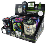 Full Printed Butt Bucket Ashtray with LED Light - 6 Pieces Per Retail Ready Display 22842