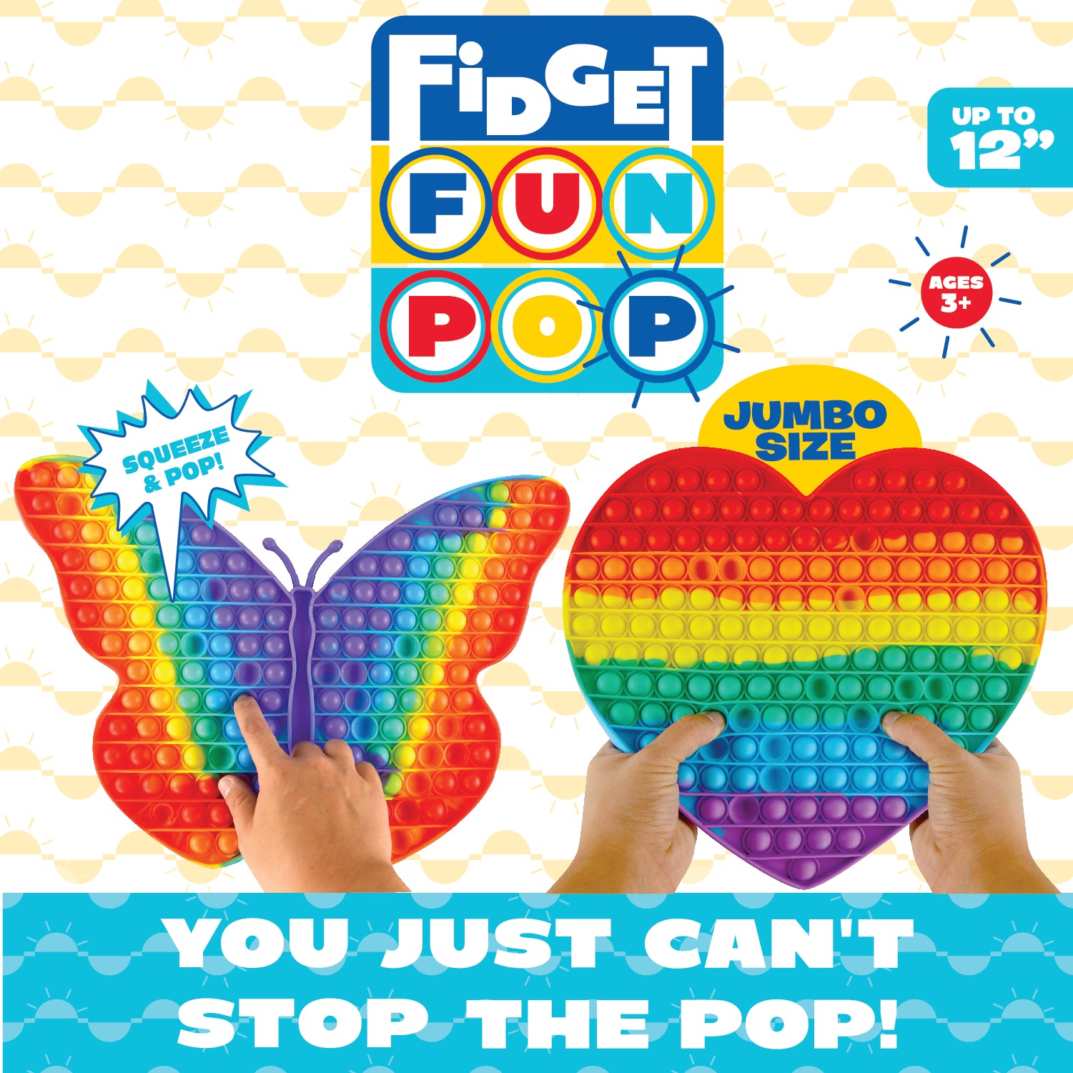 Pop Fidget Jumbo Shape Toy - 12 Pieces Per Retail Ready Display 22865 KIPP BROTHERS