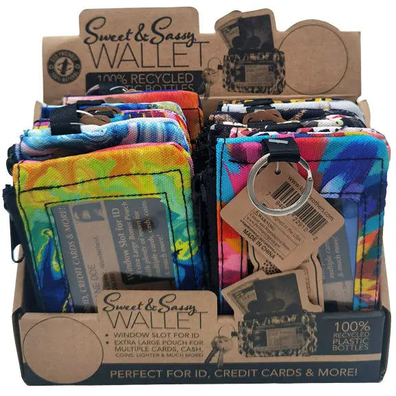 RPET Wallet/ID Holder with ID Window - 12 Pieces Per Retail Ready Display 22912 NOVELTY INC