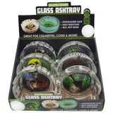 Glow in The Dark Glass Ashtray - 6 Pieces Per Retail Ready Display 23032