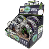 Glow in The Dark Glass Ashtray - 6 Pieces Per Retail Ready Display 23032