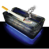 Glass Ashtray with LED Light Design - 6 Pieces Per Retail Ready Display 23103