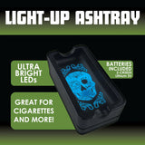 Black Glass Ashtray with LED Light-Up Design - 6 Pieces Per Retail Ready Display 23104