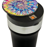 Printed Lid Butt Bucket Ashtray with USB Coil Lighter and LED Light - 6 Pieces Per Retail Ready Display 23181