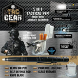 Multi-Tool 5-In-1 Tactical Pen Knife with LED Flashlight - 6 Pieces Per Retail Ready Display 23195 TAC GEAR