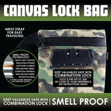Smell Proof Canvas Locking Storage Bag- 6 Pieces Per Retail Ready Display 23700