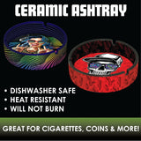 Ceramic Ashtray with Assorted Designs - 6 Pieces Per Retail Ready Display 23226