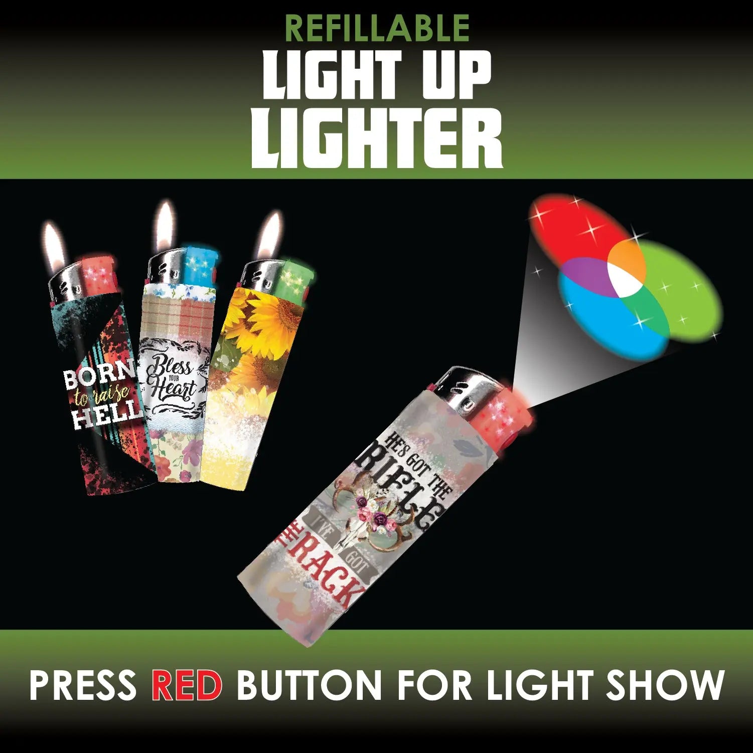 Country Girl Light-Up Lighter - 30 Pieces Per Retail Ready Display 23248 SMOKEZILLA