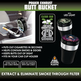 Printed Lid Butt Bucket Ashtray with Power Exhaust Fan - 6 Pieces Per Retail Ready Display 23255