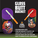 Full Print Glass Butt Bucket Ashtray - 6 Pieces Per Retail Ready Display 23291