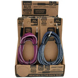 Auxiliary Audio Cable 7FT - 12 Pieces Per Retail Ready Display 23496