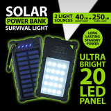 Rechargeable Solar Power Bank with LED Survival Light - 4 Pieces Per Retail Ready Display 23517