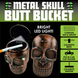 Metal Skull Butt Bucket Ashtray with LED Light - 6 Pieces Per Retail Ready Display 23531