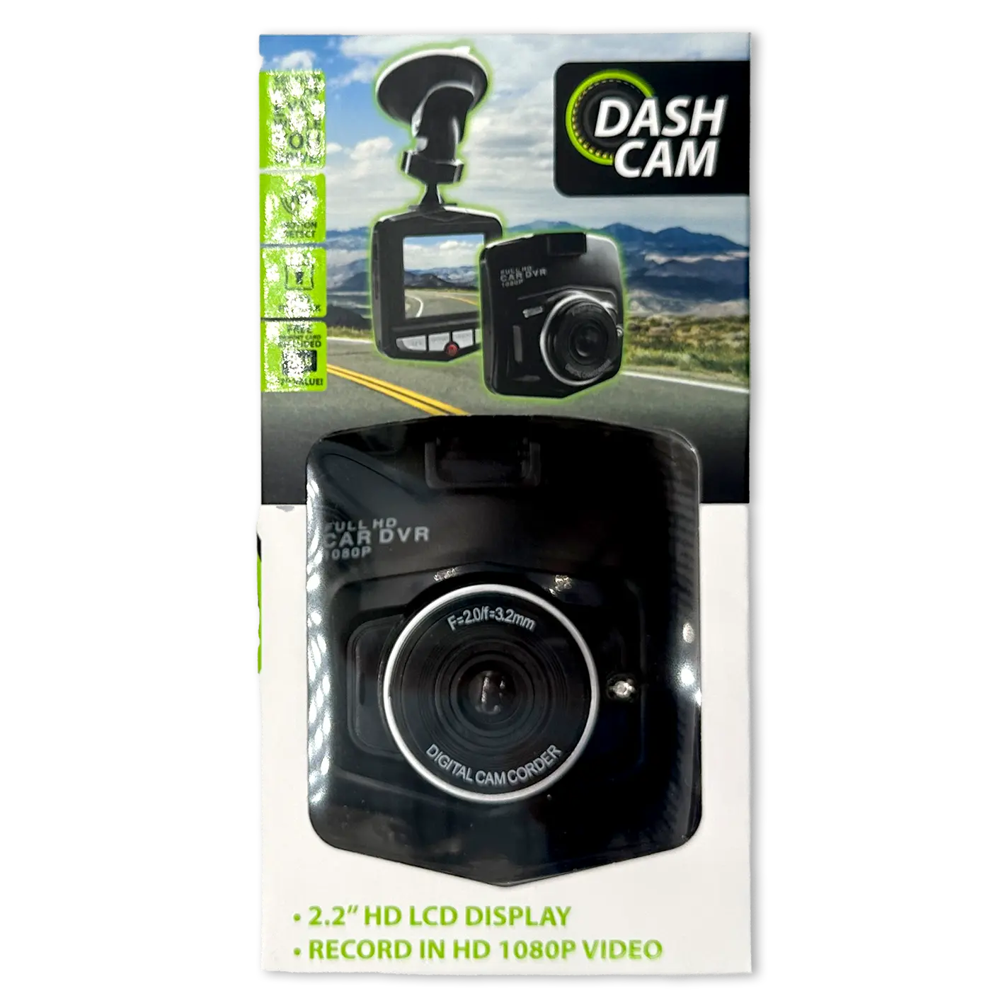 Dash Camera with Micro Sd Card - 4 Pieces Per Retail Ready Display 23594 GADGET GEAR