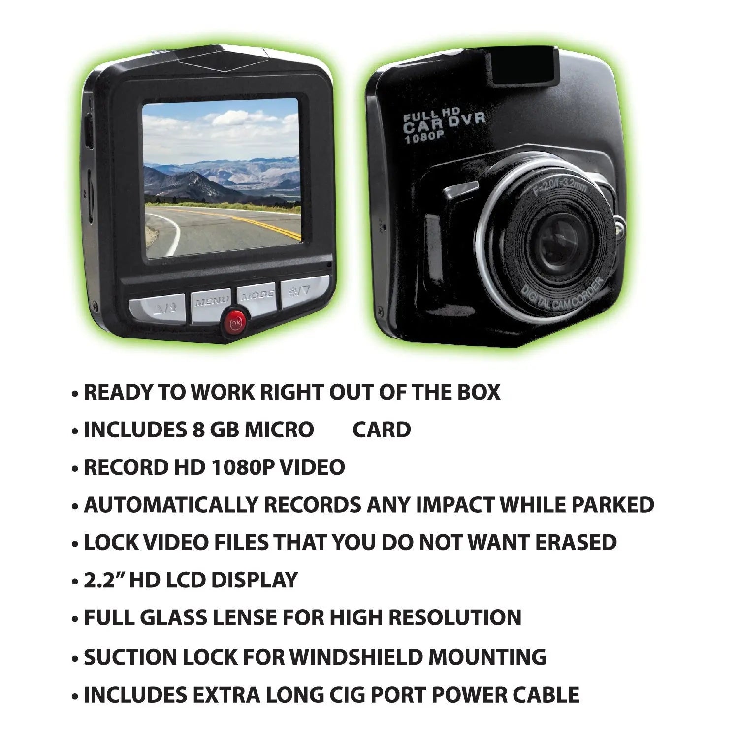Dash Camera with Micro Sd Card - 4 Pieces Per Retail Ready Display 23594 GADGET GEAR