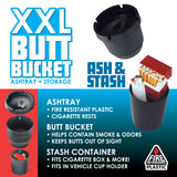Butt Bucket Ashtray XXL Black Design - 6 Per Retail Ready Display 23595