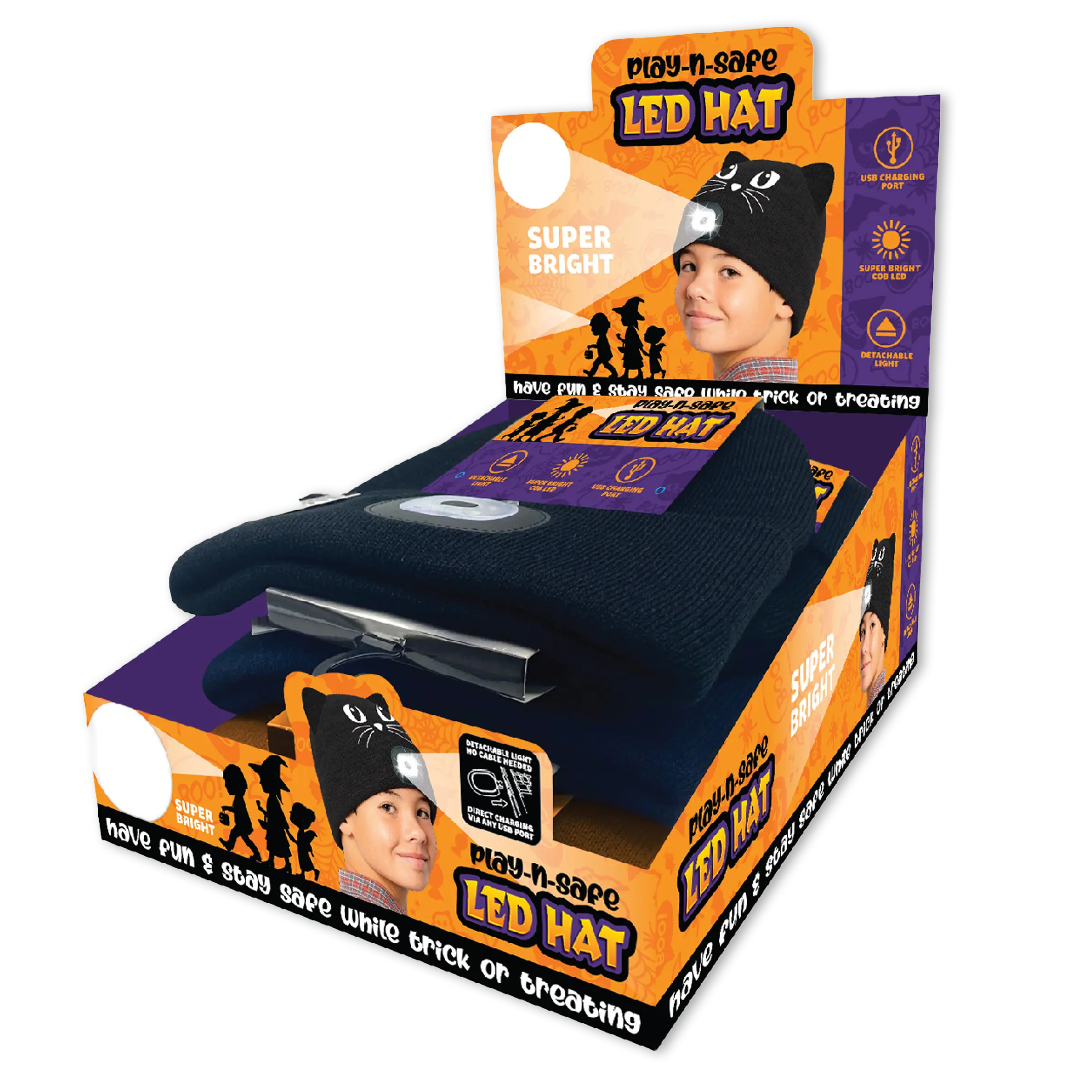 Halloween LED Hats - 6 Pieces Per Retail Ready Display 23703 NOVELTY INC