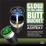 Glow in The Dark Printed Lid Butt Bucket Ashtray with LED Light - 6 Per Retail Ready Display 23786