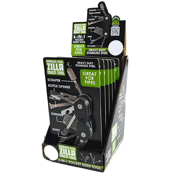 Stainless-Steel 6-In-1 Multi-Tool - 6 Pieces Per Retail Ready Display 23891 SMOKEZILLA