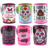 Neoprene Rhinestone Can and Bottle Cooler Coozie - 6 Per Retail Ready Display 24236