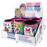 Neoprene Rhinestone Can and Bottle Cooler Coozie - 6 Per Retail Ready Display 24236