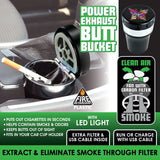 Printed Lid Butt Bucket Ashtray with Power Exhaust Fan - 6 Per Retail Ready Display 24394