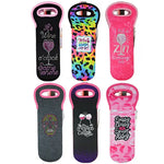Neoprene Wine Bottle Carrier with Rhinestones - 6 Per Pieces Retail Ready Display 24520 POLAR GEAR